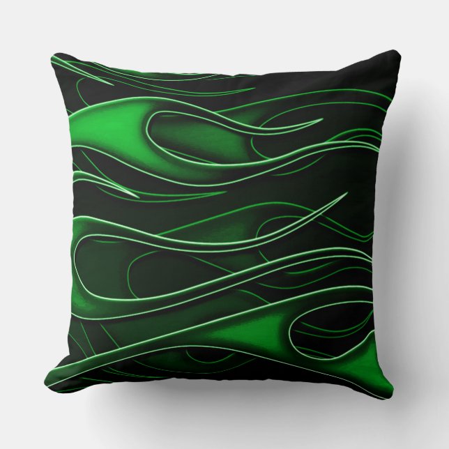 Coussin Flammes vertes