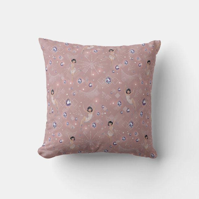 Coussin Flappers Lady Glam Fun Design rose (Recto)