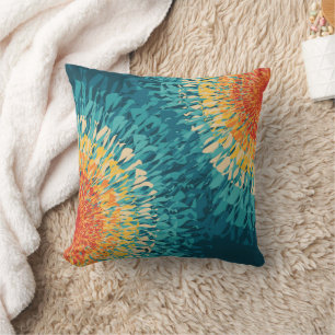 Coussin Flare solaire de style rétro coloré