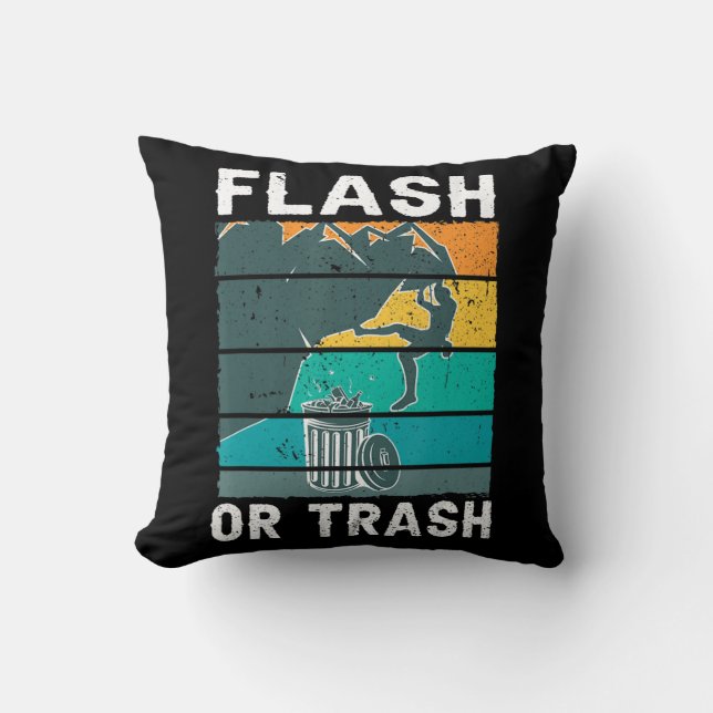 Coussin Flash rétroactif ou Trash Fun Rock Escalade Mounta (Recto)
