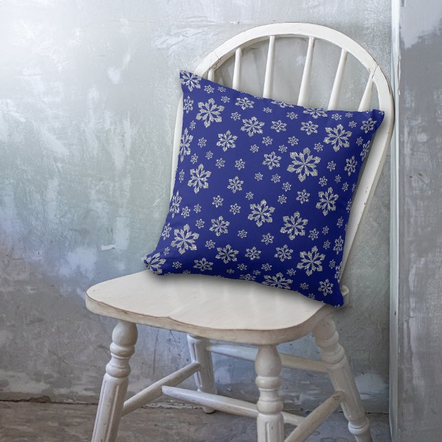 Coussin Fléau de neige en argent bleu (Créateur téléchargé)