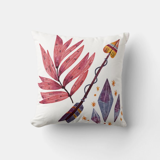 Coussin Flèche d'aquarelle et diamants (Recto)