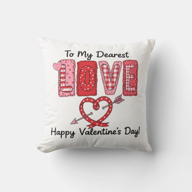 Coussin Flèche de Cupidon Petit Chéri de la Saint-Valentin (Recto)
