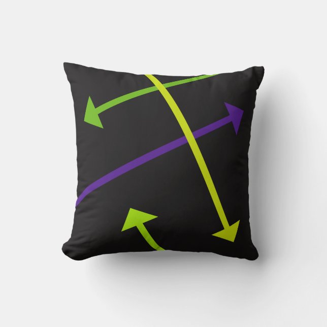 Coussin Flèche de mod sur le noir (Recto)