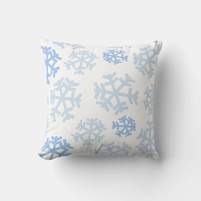 Coussin Flèche de neige bleue et blanche (Recto)