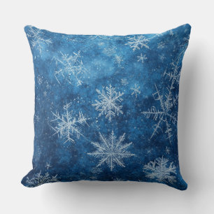 Coussin Flèche de neige de Noël bleu