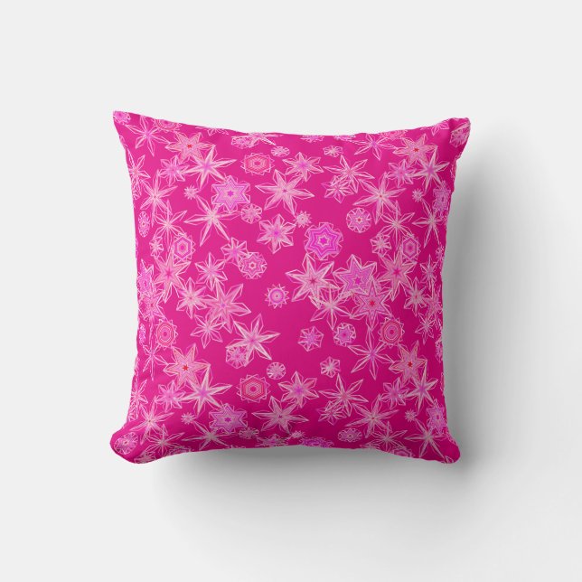 Coussin Flèche De Neige Géométrique Moderne, Rose Fuchsia  (Recto)