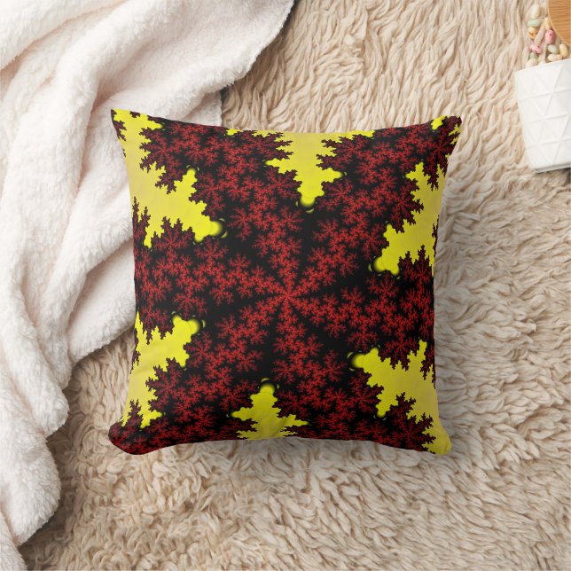 Coussin Flèche de neige rouge et jaune (Couverture)