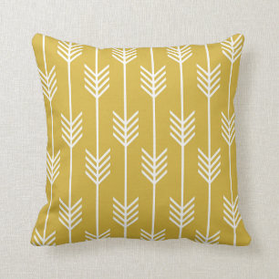 Coussin Flèche moderne Fletcher Motif moutarde Jaune