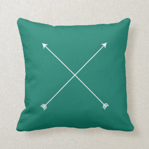 Coussin Flèche moderne turquoise foncée minimale