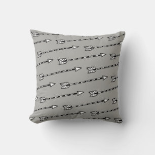 Coussin Flèche Motif noir blanc gris