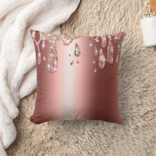 Coussin Flèche or Rose   Parties scintillant de diamant su