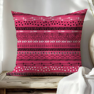 Coussin Flèches Boho Rose tendance