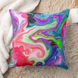 Coussin Flèches colorées Abstrait Fluid Art