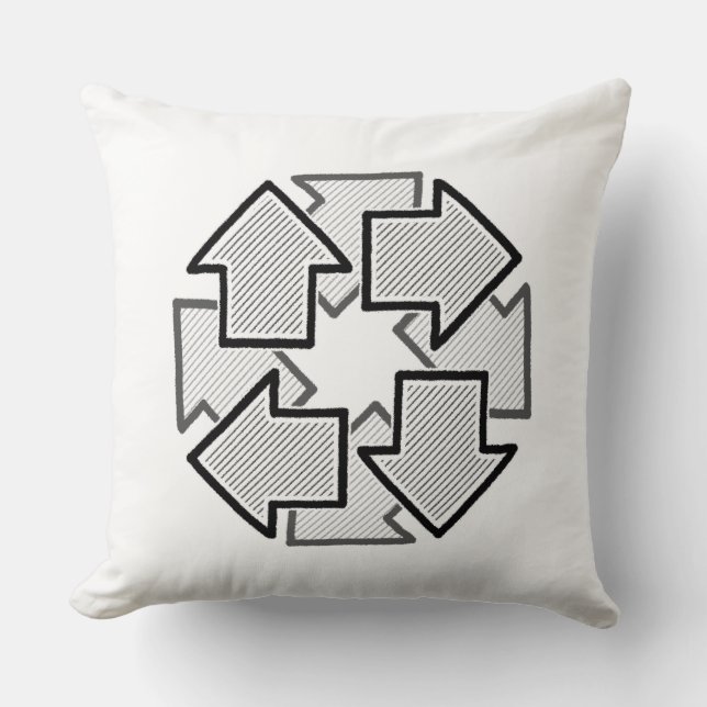 Coussin Flèches dans le sens des aiguilles d'une montre Va (Recto)