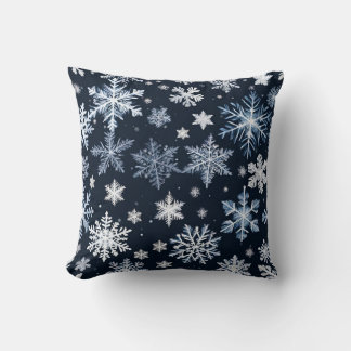 Coussin Flèches de neige Design hiver Bleu froid mou