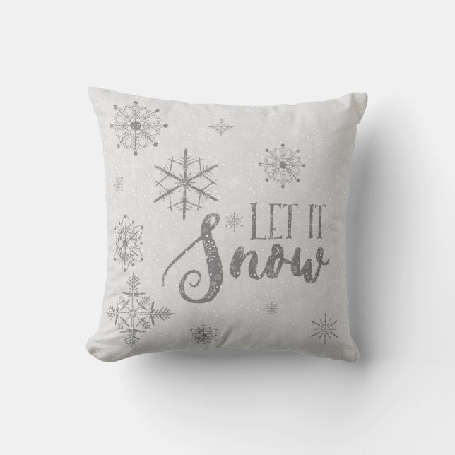 Coussin Flèches de neige modernes blanches et grises - lai (Recto)