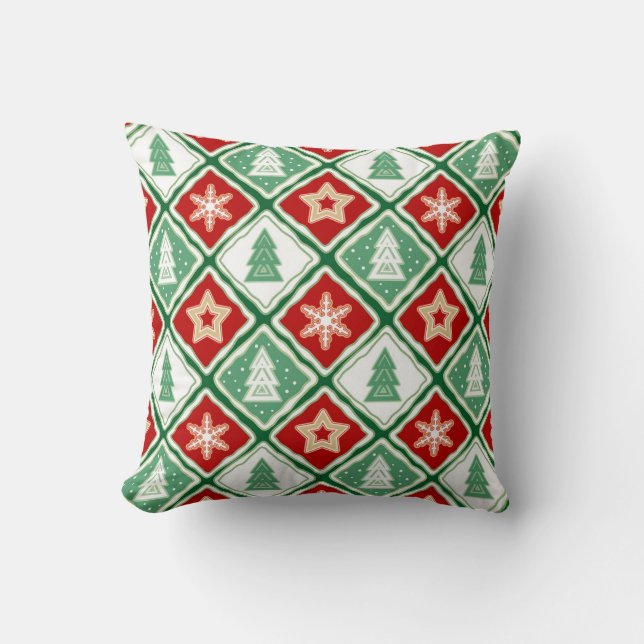 Coussin Flèches de Noël et arbres de Noël (Recto)