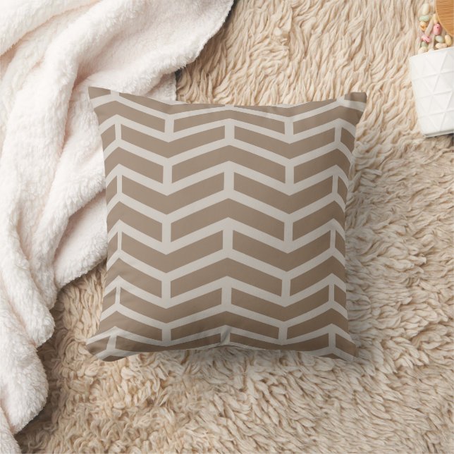 Coussin Flèches franches contre les flèches Chevron Brown  (Couverture)