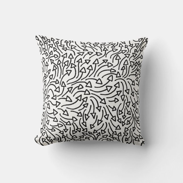 Coussin Flèches - Noir sur Blanc (Recto)