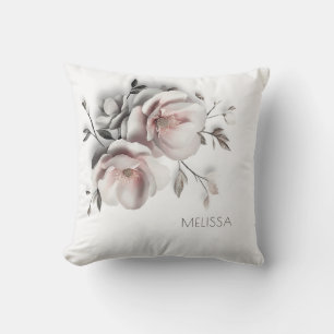 Coussin Fleur 3D Blush Blanc