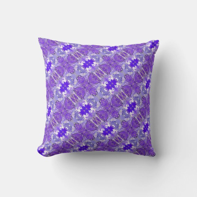 Coussin fleur abstrait violet (Recto)