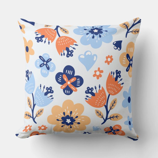 Coussin Fleur Abstraite colorée (Recto)