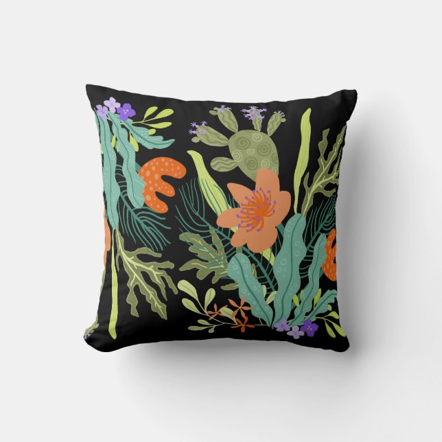 Coussin fleur Abstraite du désert de boho (Recto)