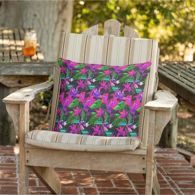 Coussin Fleur africain géométrique lumineux (Chaise)