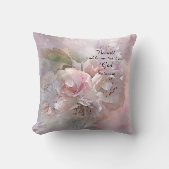 Coussin Fleur apaisante avec message biblique Cushion (Recto)