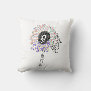 Coussin Fleur Arc-en-ciel Art Funky
