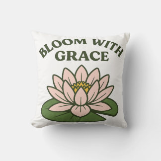 Coussin Fleur avec grâce - Nénuphar rose minimaliste