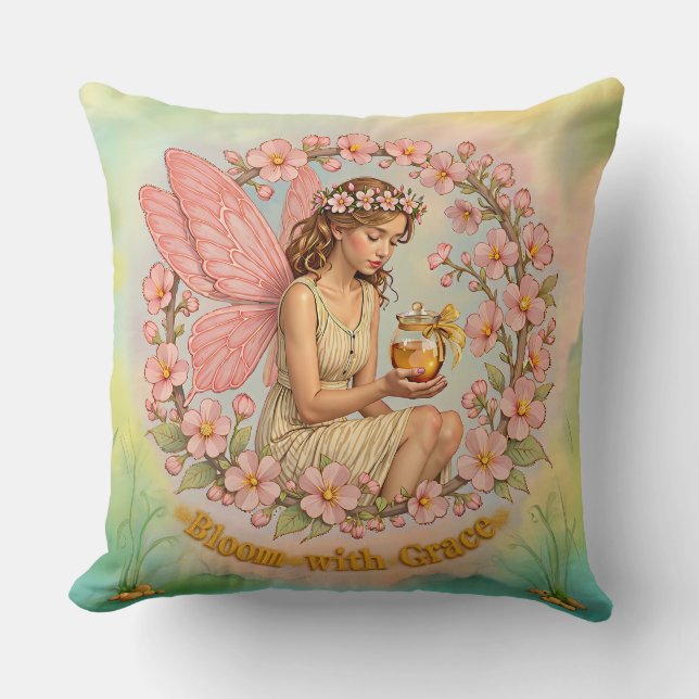 Coussin Fleur avec l'oreiller à lancer Grace plus grand (Recto)