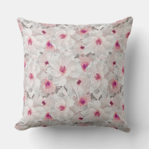 Coussin Fleur blanche et rose délicate