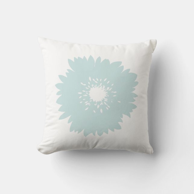Coussin Fleur bleu Aqua (Recto)