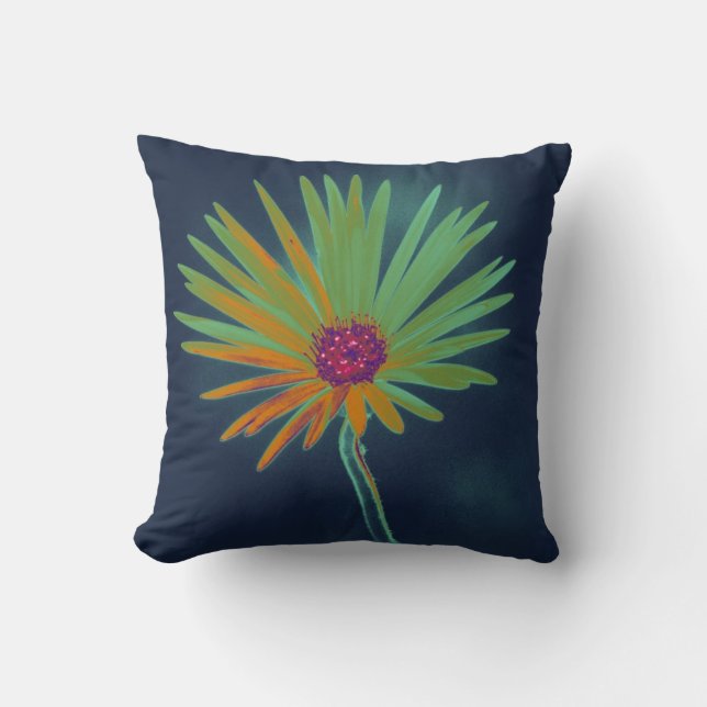 Coussin Fleur bleu marguerite (Recto)
