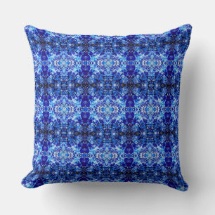 Coussin Fleur bleue abstraite