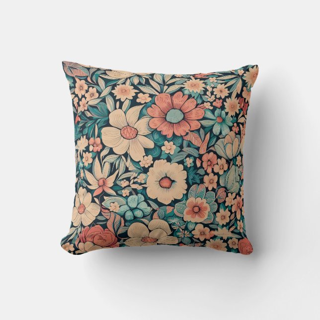 Coussin Fleur bohème (Recto)