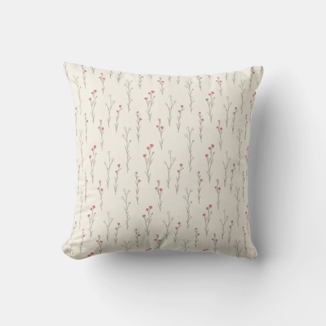 Coussin Fleur botanique florale moderne simple et féminine (Recto)