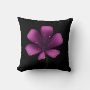 Coussin Fleur Botanique Sombre Humeur Brillant Violet Élec
