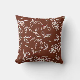Coussin Fleur brun prune foncé