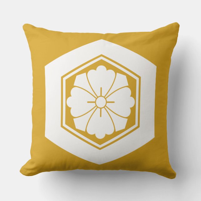 Coussin Fleur carrée avec épées en écaille de tortue (Recto)
