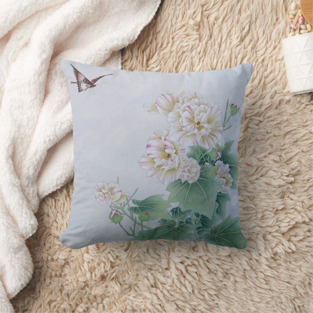 Coussin Fleur chinoise avec papillon (Couverture)