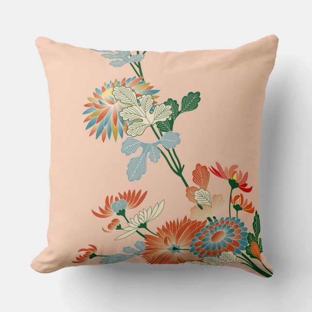 Coussin Fleur Chrysanthemum, Design japonais (Recto)