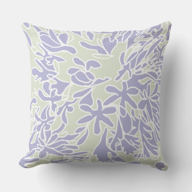 Coussin Fleur d'Agapanthus lavande Vert sauge (Recto)