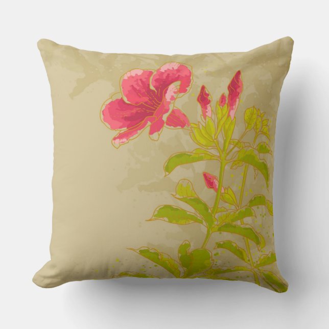 Coussin Fleur d'Allamanda sur l'arrière - plan modifié la (Recto)