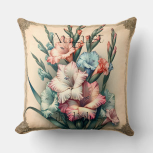 Coussin Fleur d'anniversaire d'août Gladiolus Décor floral