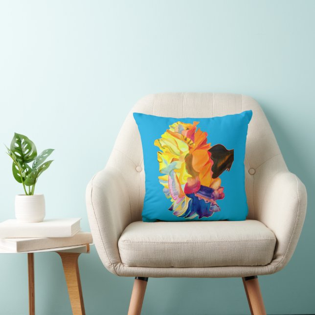 Coussin Fleur d'aquarelle couleur carnation (Chaise)