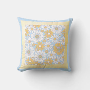 Coussin Fleur d'art de campagne jaune