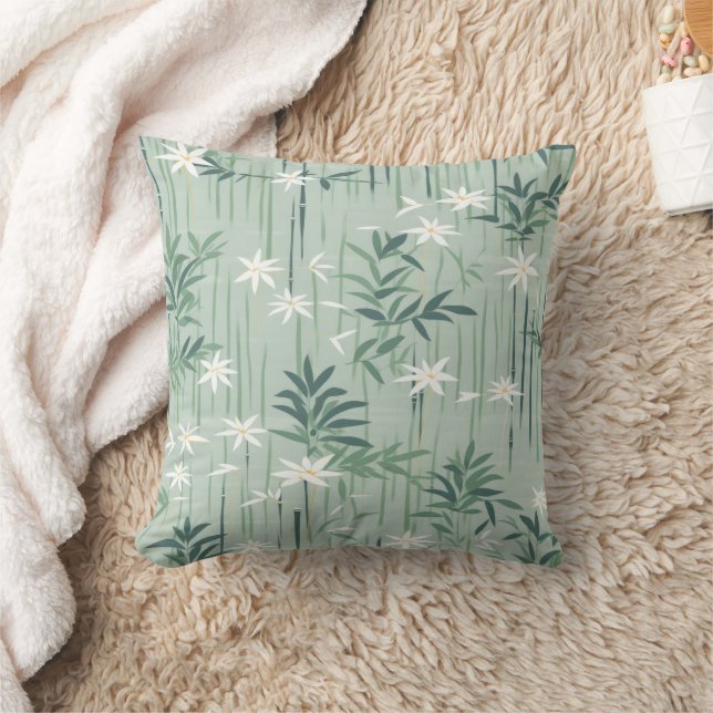 Coussin Fleur de bambou sereine Asiatique  (4) (Couverture)